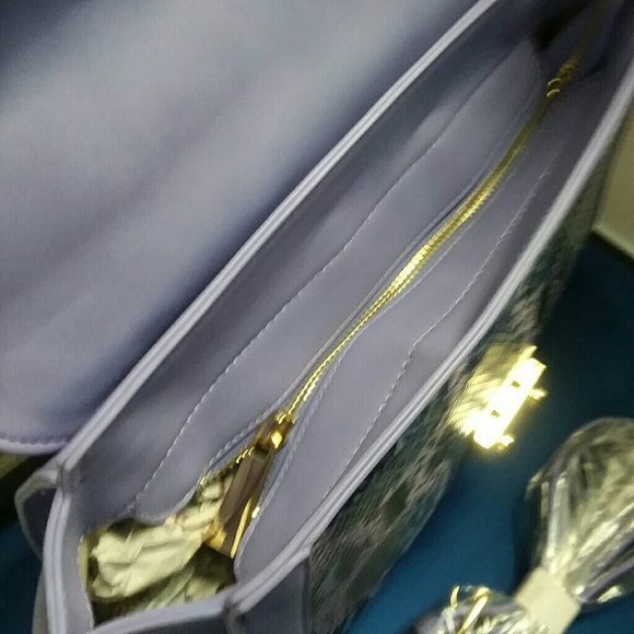 Snakeskin purse lavender purple turquoise blue - Picture 4 of 8